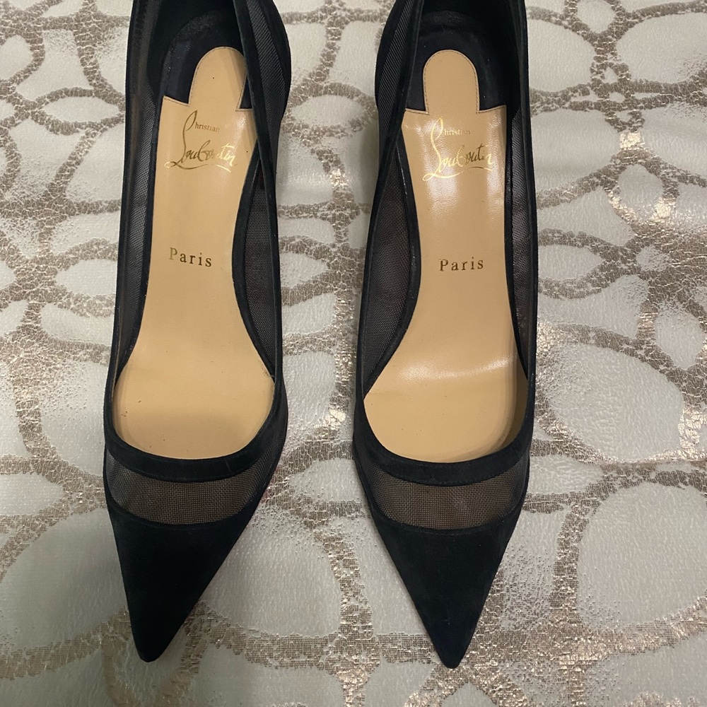 Christian Louboutin Black Mesh Heels